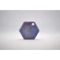 Hundetegn, stort hexagon, lille, bl og lyserd shimmer