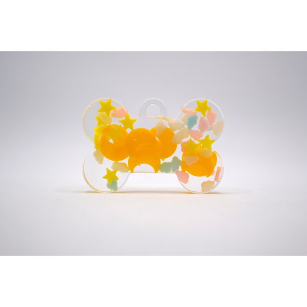 Hundetegn, lille kdben, mne, stjerner og skyer