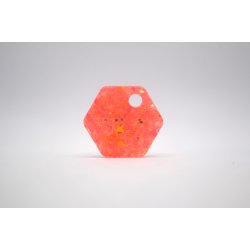 Hundetegn, lille hexagon, fersken farvet med glitter