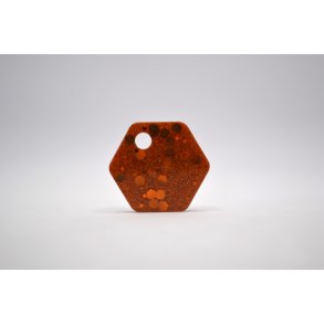 Hundetegn, lille hexagon, guld med glitter