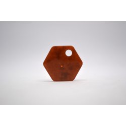 Hundetegn, lille hexagon, guld med glitter