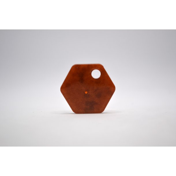 Hundetegn, lille hexagon, guld med glitter