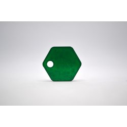 Hundetegn, lille hexagon, glas grn