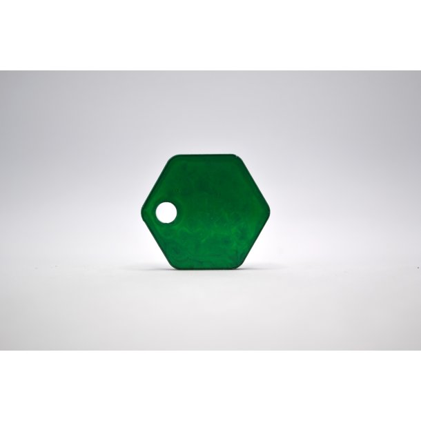 Hundetegn, lille hexagon, glas grn