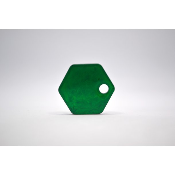 Hundetegn, lille hexagon, glas grn