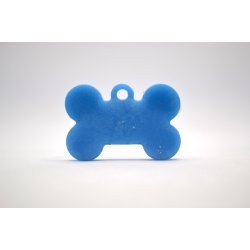 Hundetegn, lille kdben, bl med hvid glitter