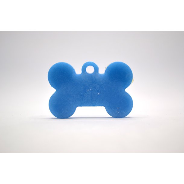 Hundetegn, lille kdben, bl med hvid glitter