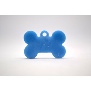 Hundetegn, lille kdben, bl med hvid glitter