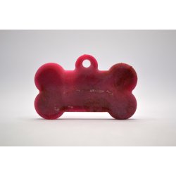 Hundetegn, stort kdben, pink og hvid med glimmer