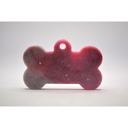 Hundetegn, stort kdben, pink og hvid med glimmer