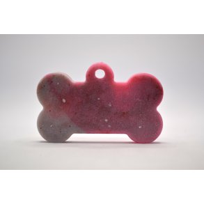 Hundetegn, stort kdben, pink og hvid med glimmer