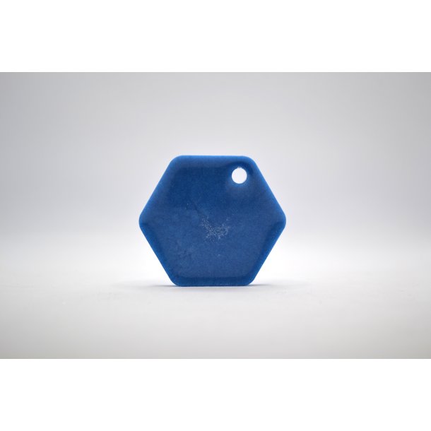 Hundetegn, stort hexagon, bl shimmer