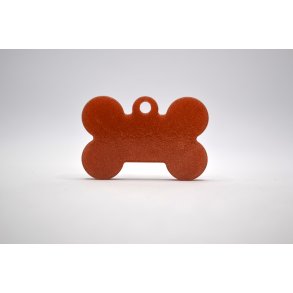 Hundetegn, lille kdben, brun orange med bobler 