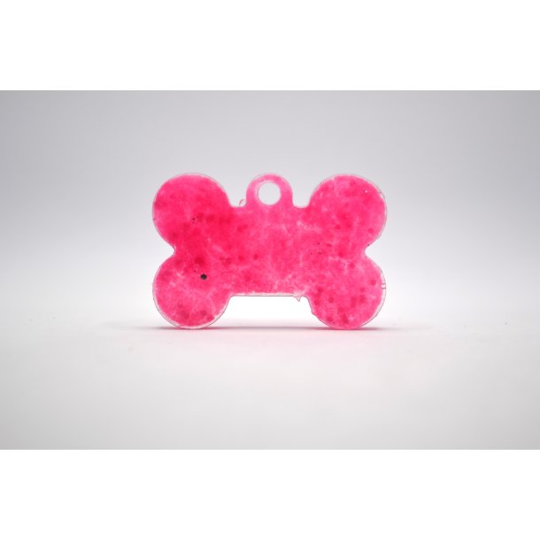 Hundetegn, lille kdben, pink med glitter