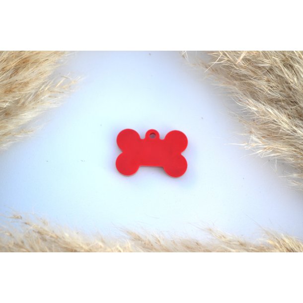 Hundetegn, lille kdben, rd med slv og hvid