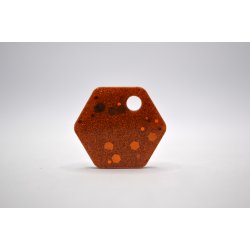 Hundetegn, lille hexagon, guld med glitter