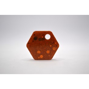 Hundetegn, lille hexagon, guld med glitter