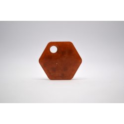 Hundetegn, lille hexagon, guld med glitter