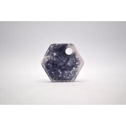 Hundetegn, lille hexagon, gr med hvid glimmer