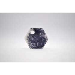 Hundetegn, lille hexagon, gr med hvid glimmer