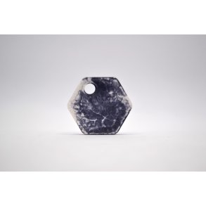 Hundetegn, lille hexagon, gr med hvid glimmer