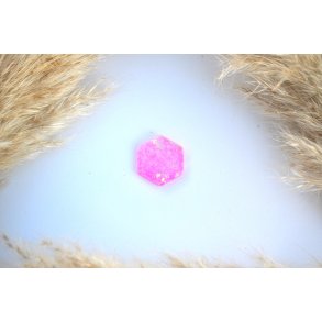 Hundetegn, lille hexagon, pink glimmer let gennemsigtig