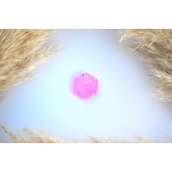 Hundetegn, lille hexagon, pink glimmer let gennemsigtig