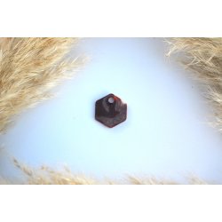 Hundetegn, lille hexagon, rdbrun og hvid