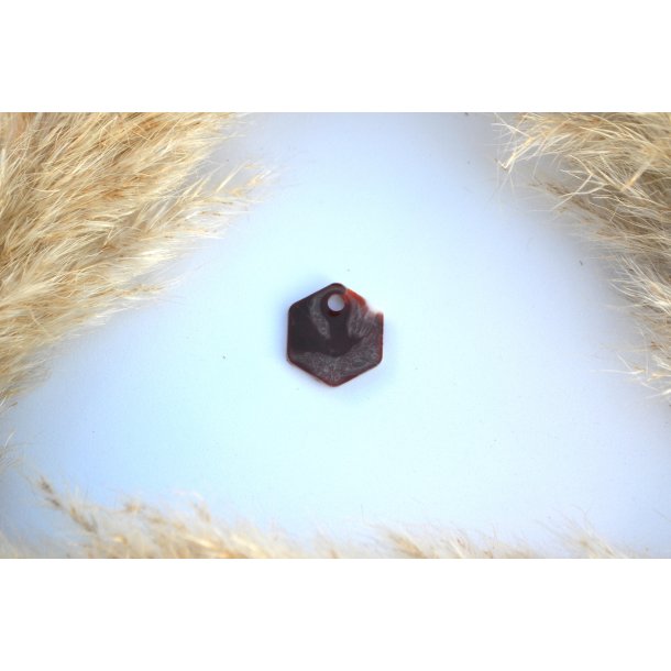 Hundetegn, lille hexagon, rdbrun og hvid