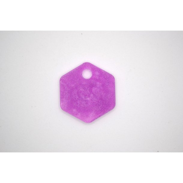 Hundetegn, lille hexagon, lys lilla og hvid