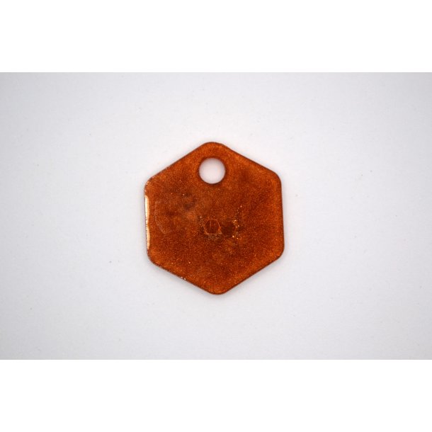 Hundetegn, lille hexagon, guld glimmer