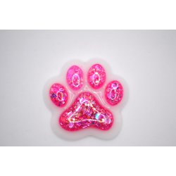 Nglering, pote, hvid med pink og glitter