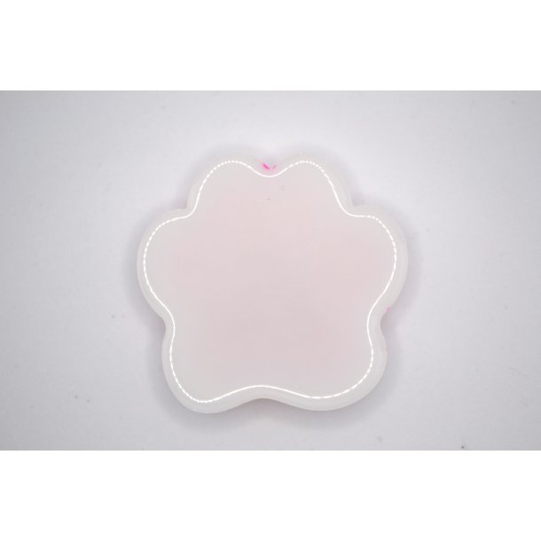 Nglering, pote, hvid med pink og glitter