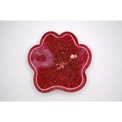 Nglering, pote, mrk pink glitter med hvid