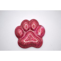 Nglering, pote, mrk pink glitter med hvid