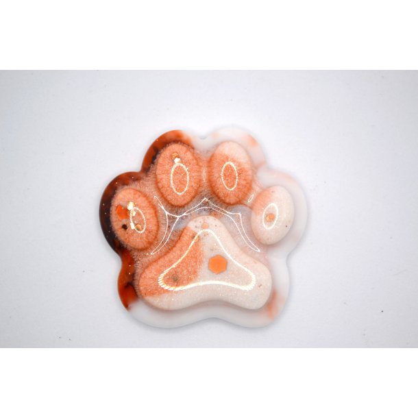 Nglering, pote, brun og hvid med glitter