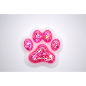 Nglering, pote, hvid med pink glitter