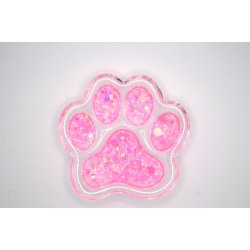 Nglering, pote, gennemsigtig med pink glitter