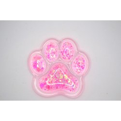 Nglering, pote, gennemsigtig med pink glitter