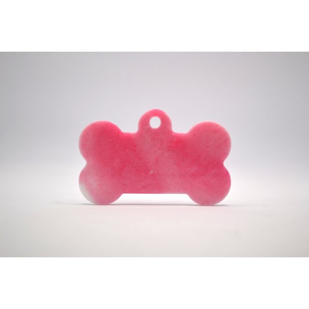 Hundetegn, stort kdben, hvid med lyserd shimmer