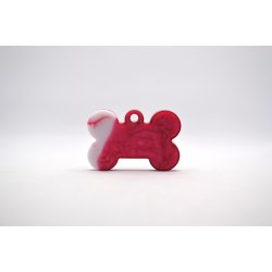 Hundetegn, lille kdben, bordeaux og hvid