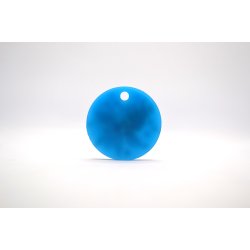 Hundetegn, stor rund, bl med blomst og guld flager