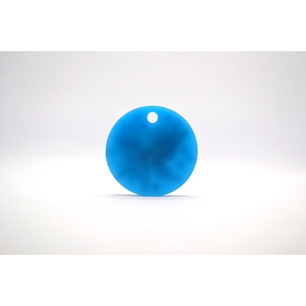 Hundetegn, stor rund, bl med blomst og guld flager