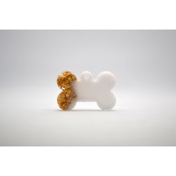 Hundetegn, lille kdben, bladguld med hvid