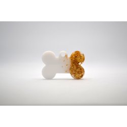 Hundetegn, lille kdben, bladguld med hvid