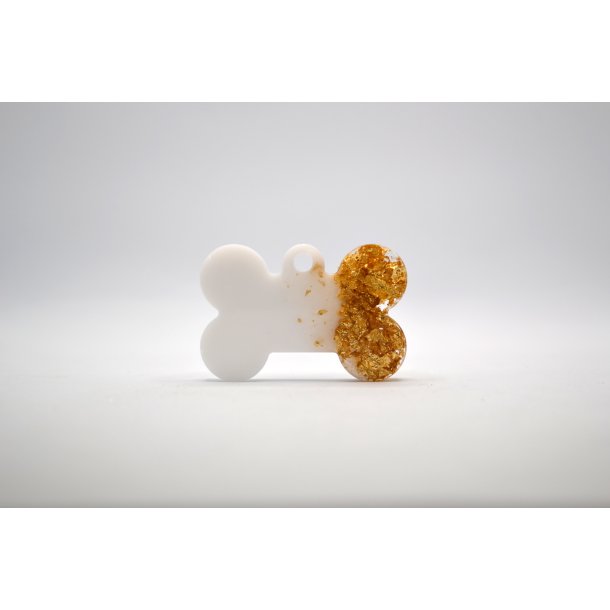 Hundetegn, lille kdben, bladguld med hvid