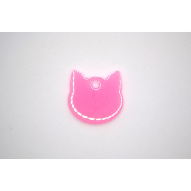 Hundetegn, lille katte hoved, lyserd shimmer