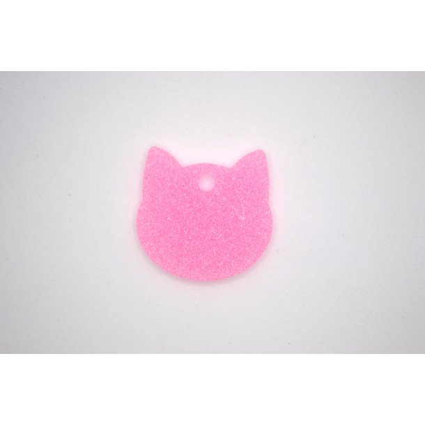 Hundetegn, lille katte hoved, lyserd shimmer