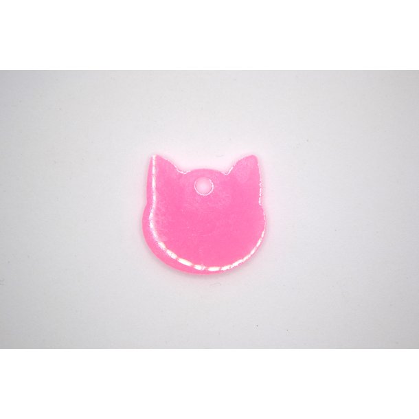 Hundetegn, lille katte hoved, lyserd shimmer