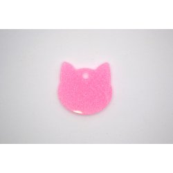 Hundetegn, lille katte hoved, lyserd shimmer